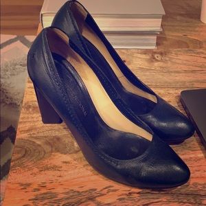 Costume National Navy Chunky Heels